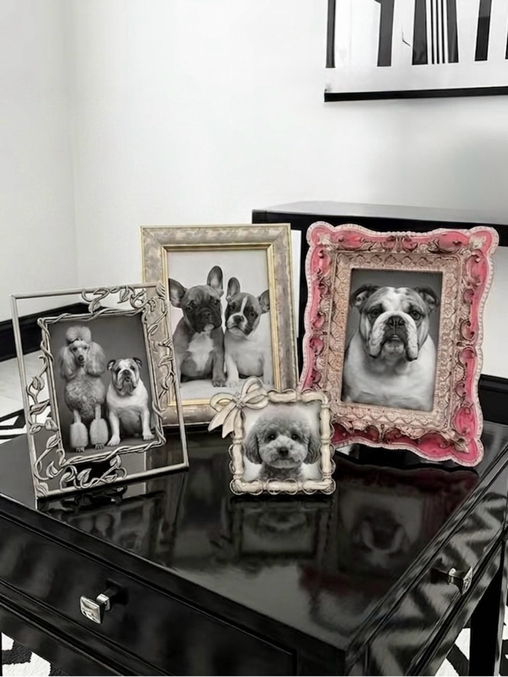 Bundle of Picture Frames Various Sizes Tabletop Paris Romantic Set of 4